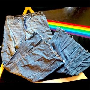 Free People Super Wide Flared Bell Bottoms Size 27